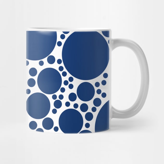 Shades of Indigo Blue Bubbles Polka Dot Pattern by love-fi